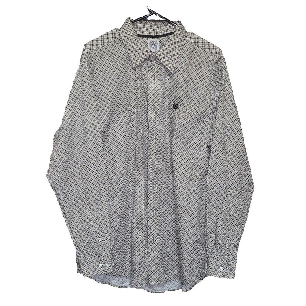 Cinch Mens L Button Down Western Shirt Geometric Print LS Cowboy